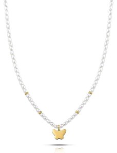 Collana donna gioielli Ops Objects Funny Pearls OPSCL-846 ciondolo farfalla dorato
