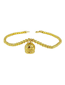 Bracciale campanella capri donna con sfere dorate in argento 925