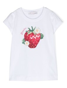 MONNALISA KIDS T-shirt bianca stampa strawberry