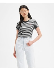 Levi's T-Shirt in cotone a righe Bianca Donna