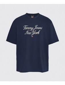 Tommy Jeans T-Shirt Oversize Luxe Serif NY Blu Uomo