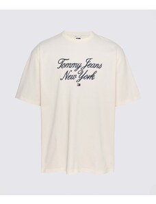 Tommy Jeans T-Shirt Oversize Luxe Serif NY Bianca Uomo