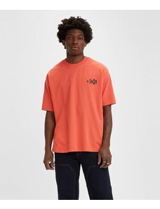 Levi's T-Shirt Stampata Squadrata da Skater Arancione Uomo