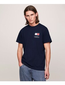Tommy Jeans T-Shirt Essential Slim Fit con Logo Blu Navy Uomo