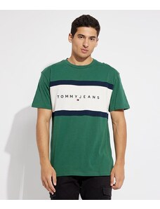 Tommy Jeans T-shirt Cut & Sew Verde Uomo