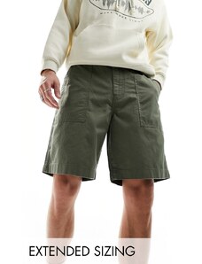 GANT - Surplus - Pantaloncini multitasche verde medio in cotone e lino