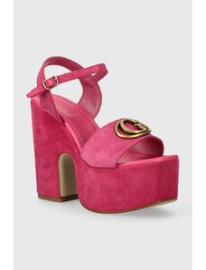 Guess sandali in camoscio CLODY colore rosa FLJCLO SUE04