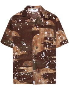 MSGM Camicia militare con schizzi di vernice