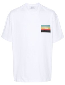 MSGM T-shirt bianca mini stampa tramonto