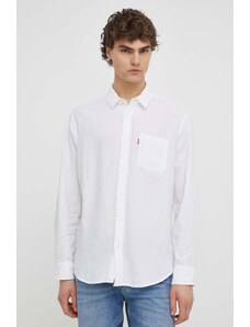 Levi's camicia in cotone uomo colore bianco
