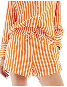 Emory Park - Pantaloncini comodi bianchi e arancioni a righe in coordinato-Arancione