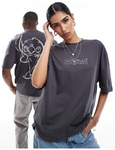 ASOS DESIGN - T-shirt oversize unisex grigio antracite con stampa Disney di Stitch