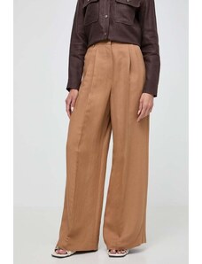 Weekend Max Mara pantaloni in lino colore marrone