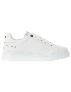 BRIAN MILLS - Sneakers in pelle di vitello con logo - Colore: Bianco,Taglia: 40