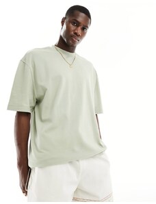 ASOS DESIGN - T-shirt oversize verde chiaro con coulisse sul fondo