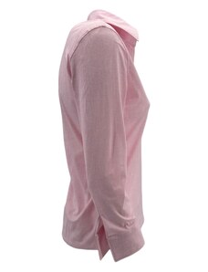 Caliban camicia donna a polo in jersey effetto lino rosa