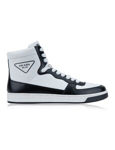 PRADA 2TG179 F0964 Sneakers-UK 7.5 Bianco, Nero Pelle, Gomma