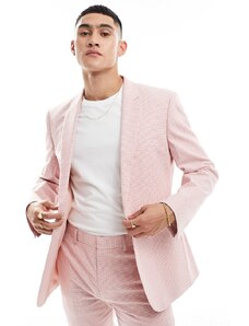 ASOS DESIGN - Giacca da abito skinny fit rosa a quadretti