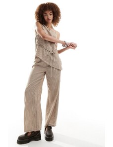 Reclaimed Vintage - Pantaloni dritti effetto lino gessati in coordinato-Multicolore