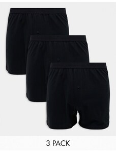 ASOS DESIGN - Confezione da 3 boxer in jersey neri-Nero
