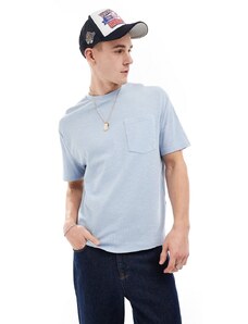 ASOS DESIGN - T-shirt vestibilità comoda blu chiaro con tasca