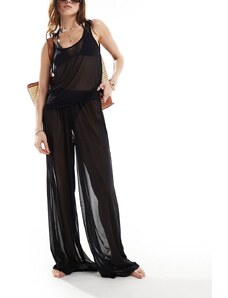 Vero Moda - Pantaloni da mare trasparenti neri in coordinato-Nero