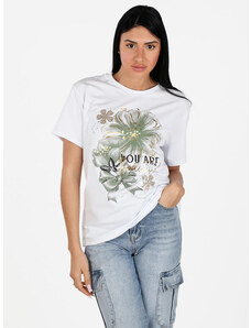 Agape T-shirt Donna In Cotone Con Stampa Manica Corta Verde Taglia Unica