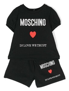 MOSCHINO KIDS Completo nero "in love we trust" neonato