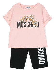 MOSCHINO KIDS Set t-shirt/ leggins rosaa-nero