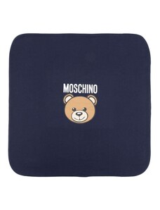 MOSCHINO KIDS Coperta blu scuro logo Teddy neonati