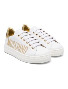 MOSCHINO KIDS Sneakers bianca logo borchie