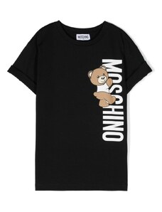 MOSCHINO KIDS T-shirt nera Teddy Bear verticale