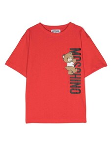 MOSCHINO KIDS T-shirt rossa Teddy Bear verticale