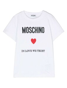 MOSCHINO KIDS T-shirt bianca " i love we trsust"