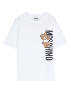 MOSCHINO KIDS T-shirt bianca Teddy Bear verticale