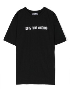 MOSCHINO KIDS T-shirt nera "100% PURE MOSCHINO "