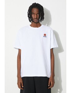 Kenzo t-shirt in cotone Boke Crest Classic uomo colore bianco con applicazione FC65TS4124SG.01