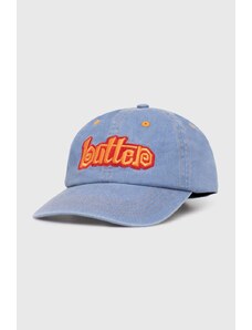Butter Goods berretto da baseball in cotone Swirl 6 Panel Cap colore blu con applicazione BGQ1247301