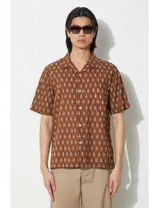 Universal Works camicia in cotone Road Shirt uomo colore marrone 30179.BROWN