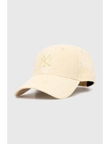 New Era cappello con visiera in velluto a coste 9Forty New York Yankees colore giallo con applicazione 60434997
