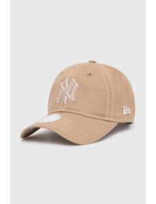 New Era berretto da baseball in cotone 9Forty New York Yankees colore beige con applicazione 60434986