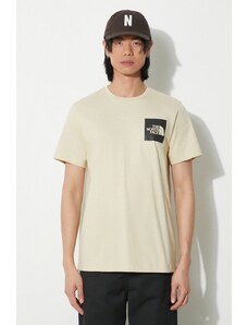 The North Face t-shirt in cotone M S/S Fine Tee uomo colore beige NF0A87ND3X41