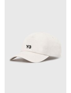 Y-3 berretto da baseball in cotone Dad Cap colore beige con applicazione IN2390