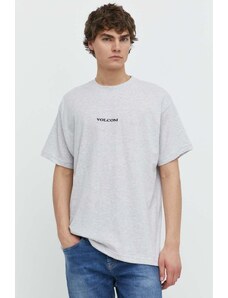 Volcom t-shirt in cotone uomo colore grigio con applicazione