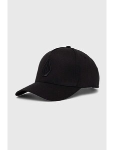 Volcom berretto da baseball in cotone colore nero con applicazione