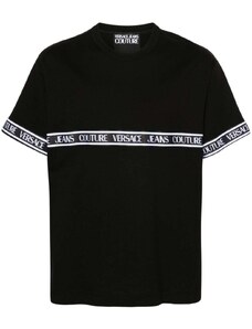 VERSACE JEANS T-shirt nera banda logata