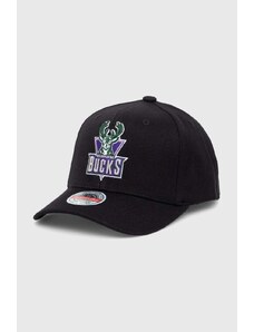 Mitchell&Ness cappello con visiera con aggiunta di cotone NBA MILWAUKEE BUCKS colore nero con applicazione