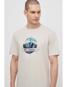 Columbia t-shirt in cotone Path Lake uomo colore beige 1934814 1934814