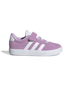 Sneakers lilla da bambina con strisce bianche adidas VL Court 3.0 EL C