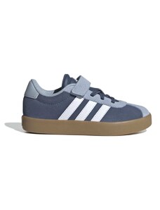 Sneakers blu e azzurre da bambino con strisce bianche adidas VL Court 3.0 EL C